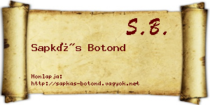 Sapkás Botond névjegykártya